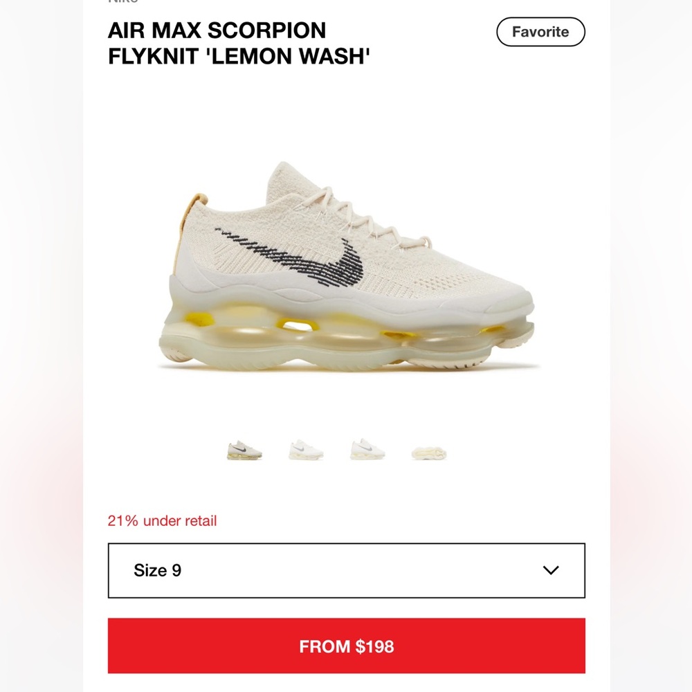 Nike Air Max Scorpion Phantom Sneakers SZ-9 NEW